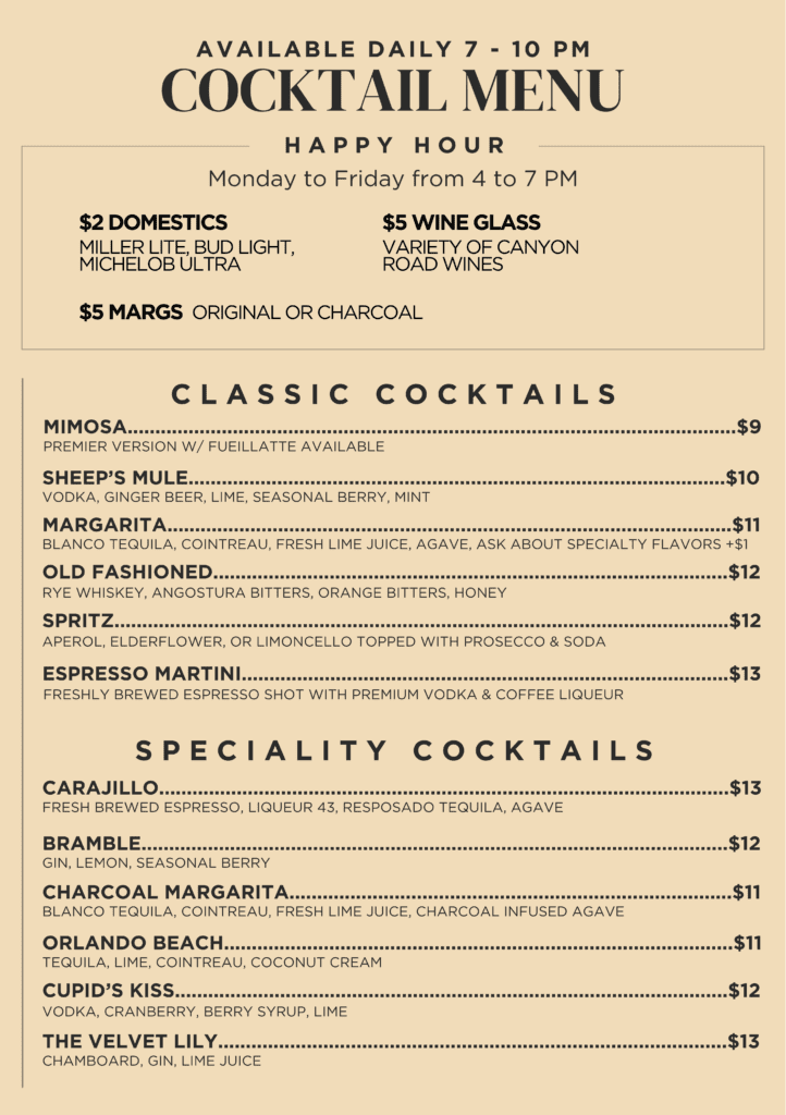 Waterlily Menu (A5)
